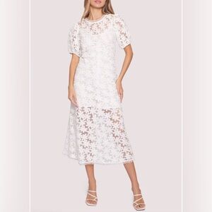 Lost + Wander White Madonna Lilly Midi Dress